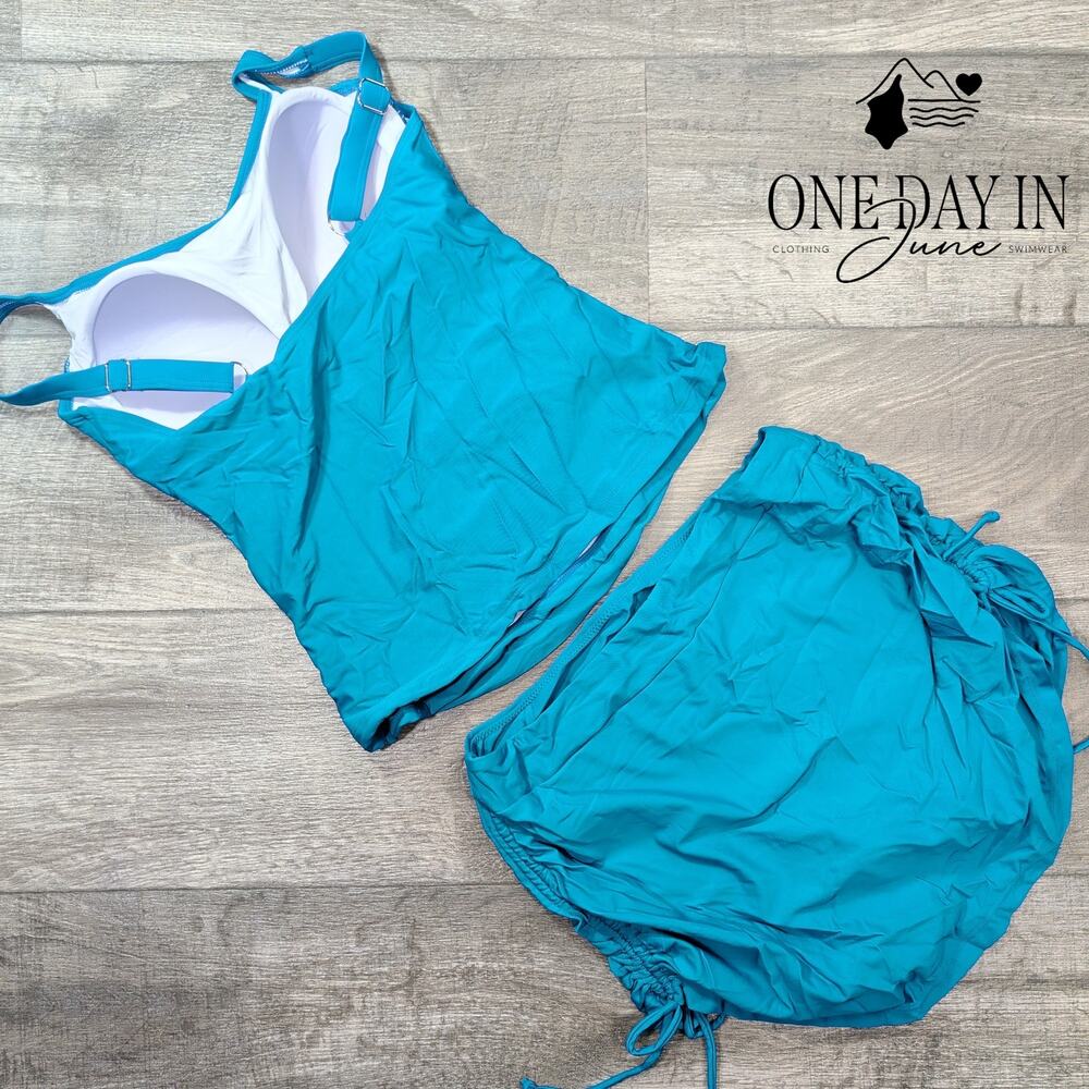 B2Prity Skirted Drawstring Tankini Swimsuit Size L - Picture 6 of 6
